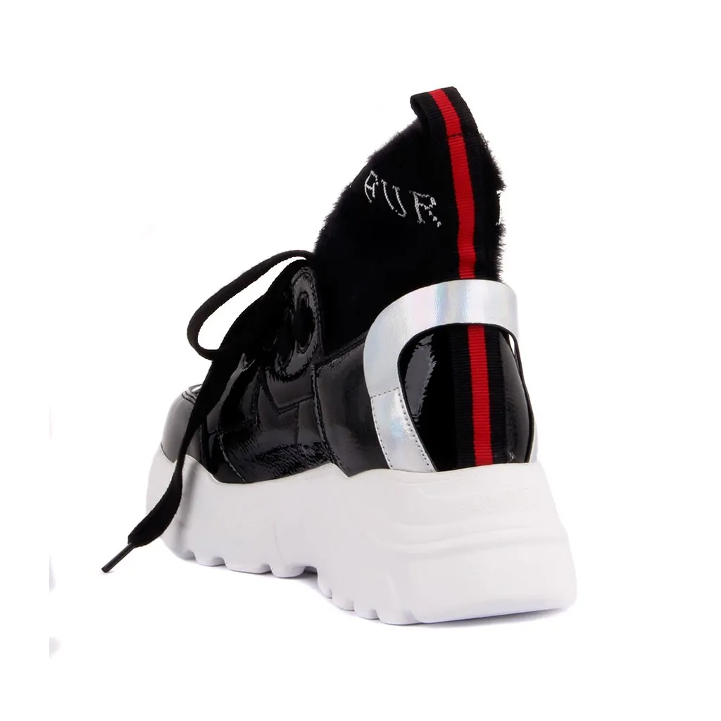 Botas femininas de renda preta guja