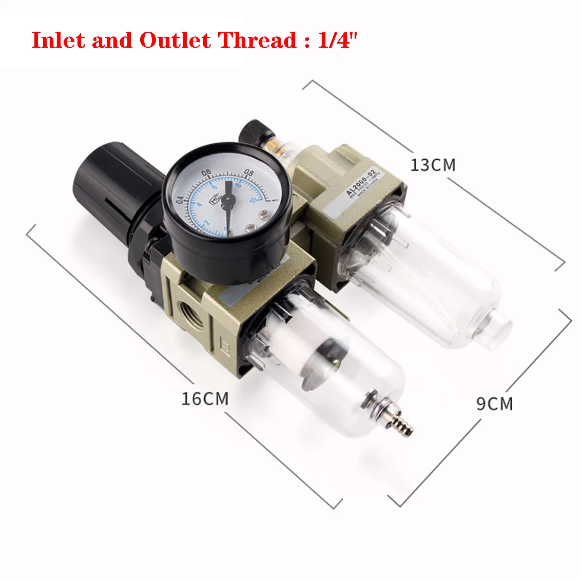 

1Pcs AC2010-02D Air Source Processor Oil Water Separators Air Compressor Moisture Separator Pressure Regulator Air Compressor