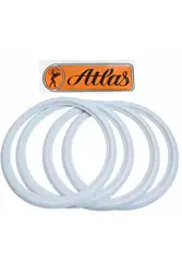 Set of 4 Pieces Atlas Lyon White Motorcycle Tire Shoulder Sidewall 12