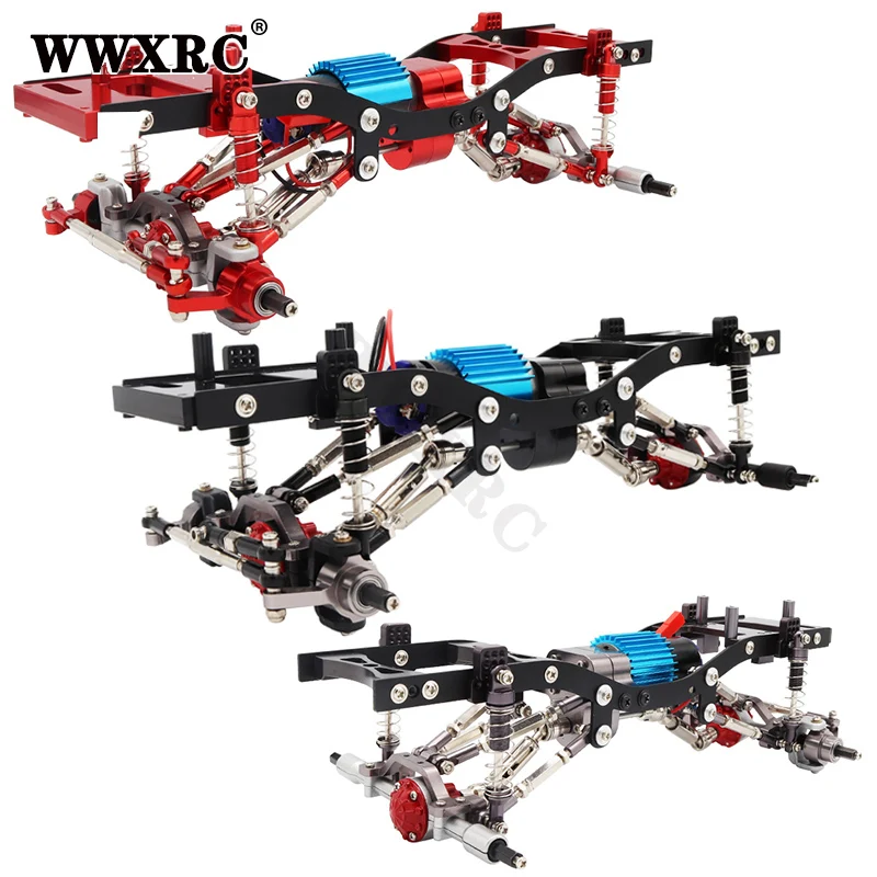 Metal Chassis Frame Kit with Axle Gearbox Shock Links for WPL C14 C24 C24-1 RC Car Upgrade Truck Spare Parts Wheelbase Assemble