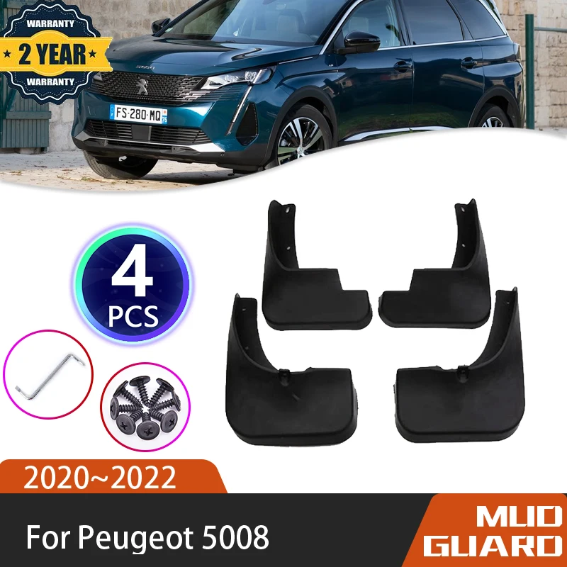 

Mudguard For Peugeot 5008 MK2 T87 2020 2021 2022 Mudflaps Fender Splash Flap Wheel Arch Pads Mud Guard Full Set Car Accessories