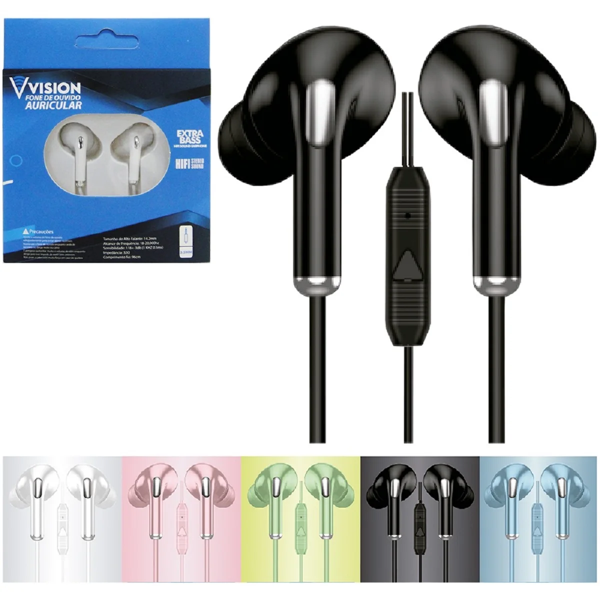 Earphone Wired Microphone High Quality Sound Mute Button Reinforced Cable 1M Macarons Phone