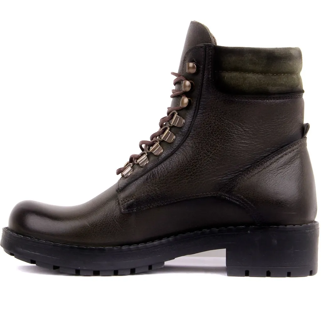 Segel Lakers-Grün Frauen Leder Stiefel