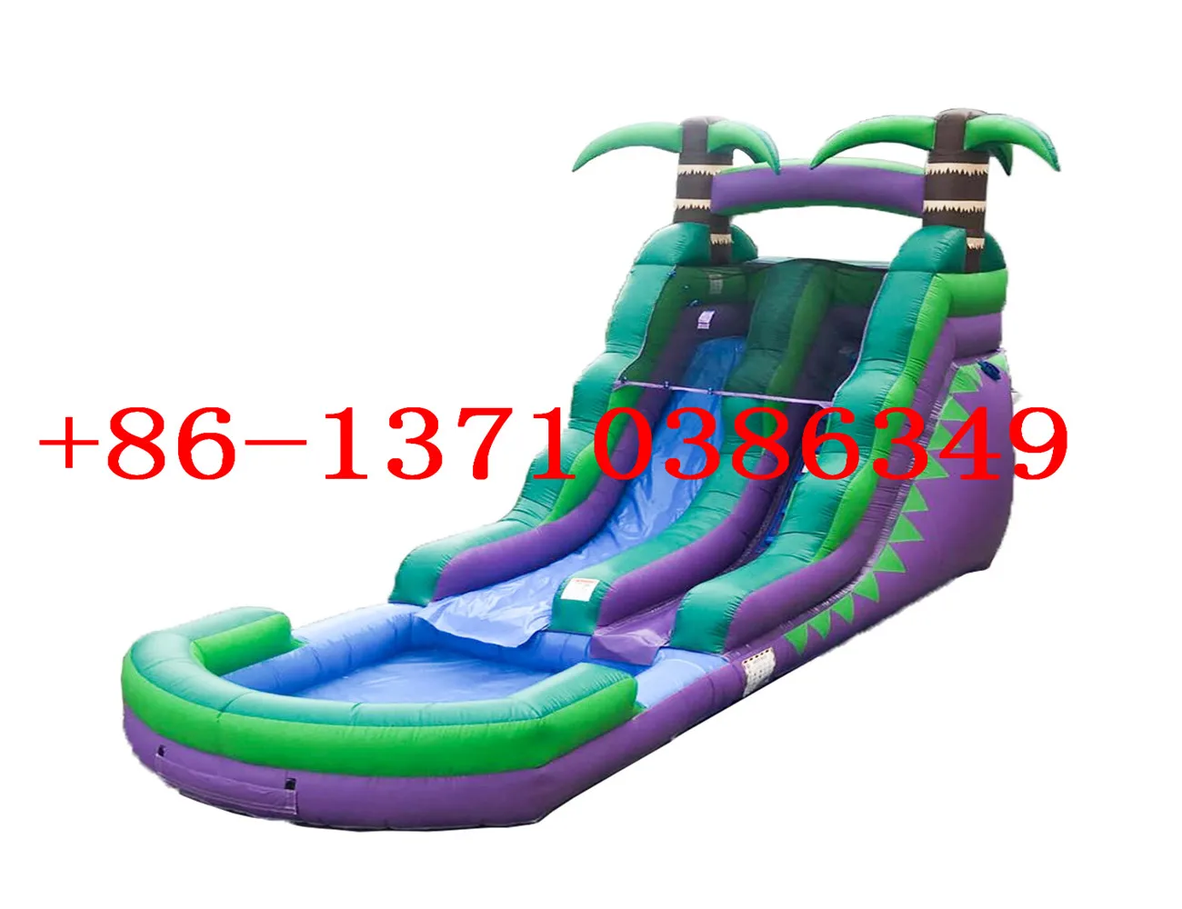 

Hot summer children's coconut tree inflatable pool slide for sale