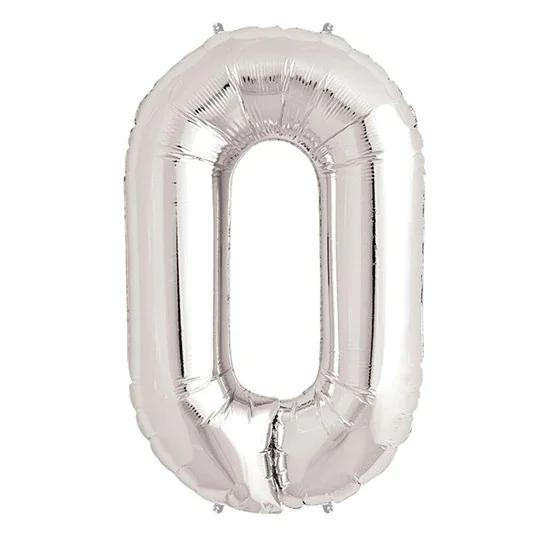 0 figure Foil Balloon Silver 40 Inches 435460500