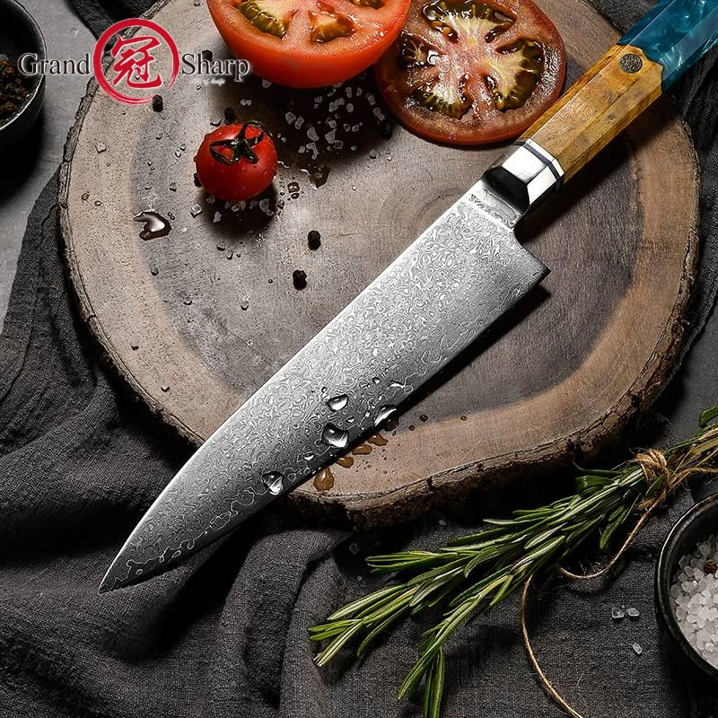 Damascus Steel Knife kitchen Chef Knife 8 Inch Japanese Damascus Knife Cleaver Santoku knife Best Professional Cooking tools