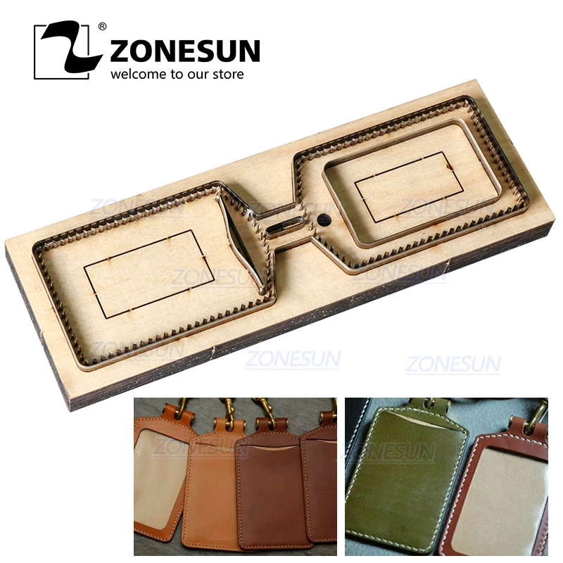 ZONESUN Name ID Card Badge Holder Custom Leather Cutting Die Punching Handicraft Tool Cutter Mold DIY Wallet Die Cut Clicker Die