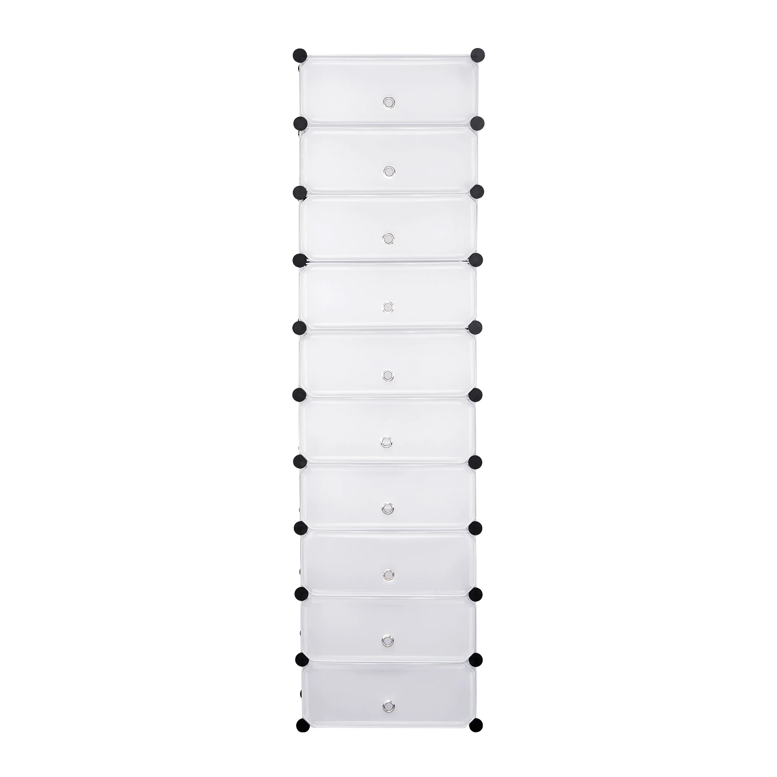 Zapatero de módulos DIY, 47x35x170cm, blanco, negro, Modular, estante para zapatos con 10 estantes de almacenamiento para dormitorio, sala de estar y baño