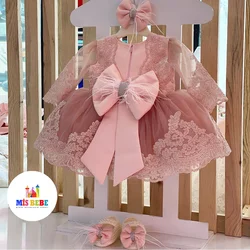 3-Pcs Dress hair Clip Shoes Clothing Sets Lace Gemmiferous Autumn Spring Summer Kids Costum toddler ball gownes Children