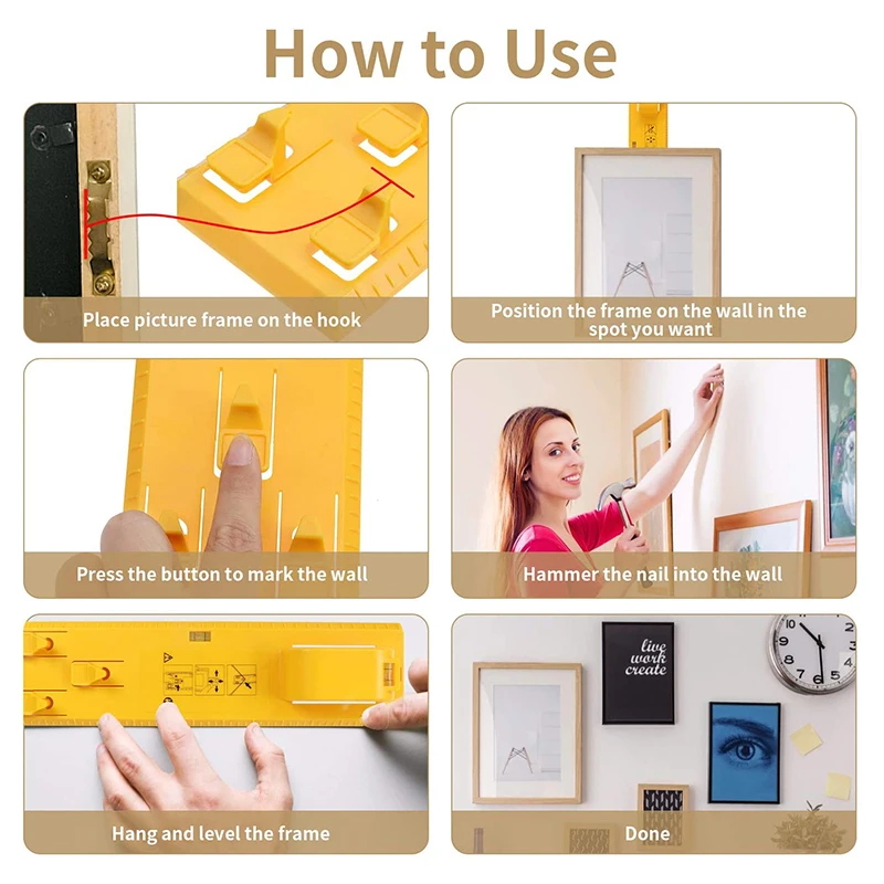 Electrapick-Kit de colgadores de imagen de alta resistencia, 250 piezas, incluye MARCO DE NIVEL, ganchos, clavos, alambre colgante, anillo Triangular R