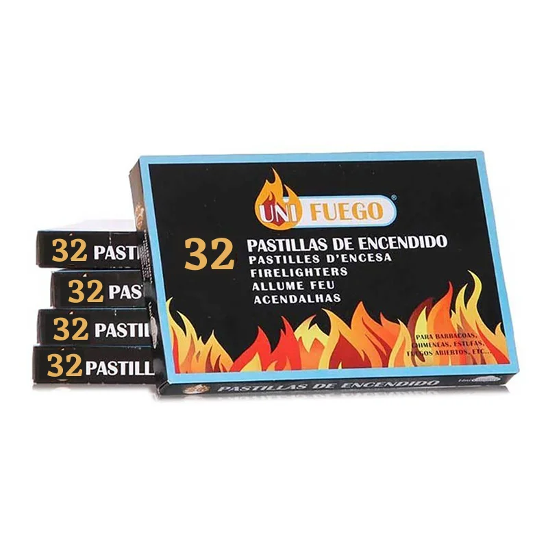 Uni Fuego Ignition Tablets for Charcoal, Fireplaces, Stoves and Barbecues - Pack of 32 Units