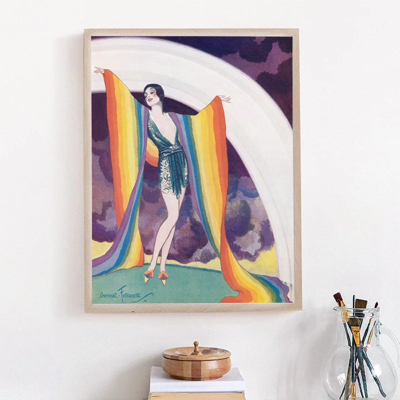 Ловут Радуги, постер журнала Тателера, редкая винтажная иллюстрация, принт Артур Ферьер, потрясающий художественный декор, картина на холсте