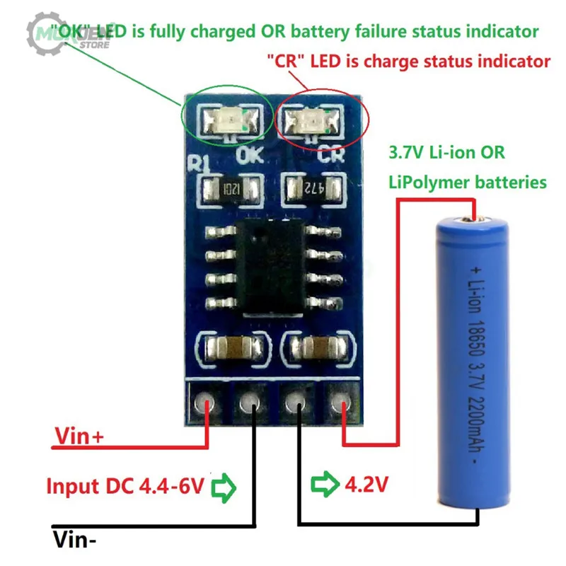 MPPT Solar Charge Controller 1A 4.2V 3.7V 18650 LiPo Li-ion Lithium Battery Charger Module SD05CRMA Solar Panel Battery Charging