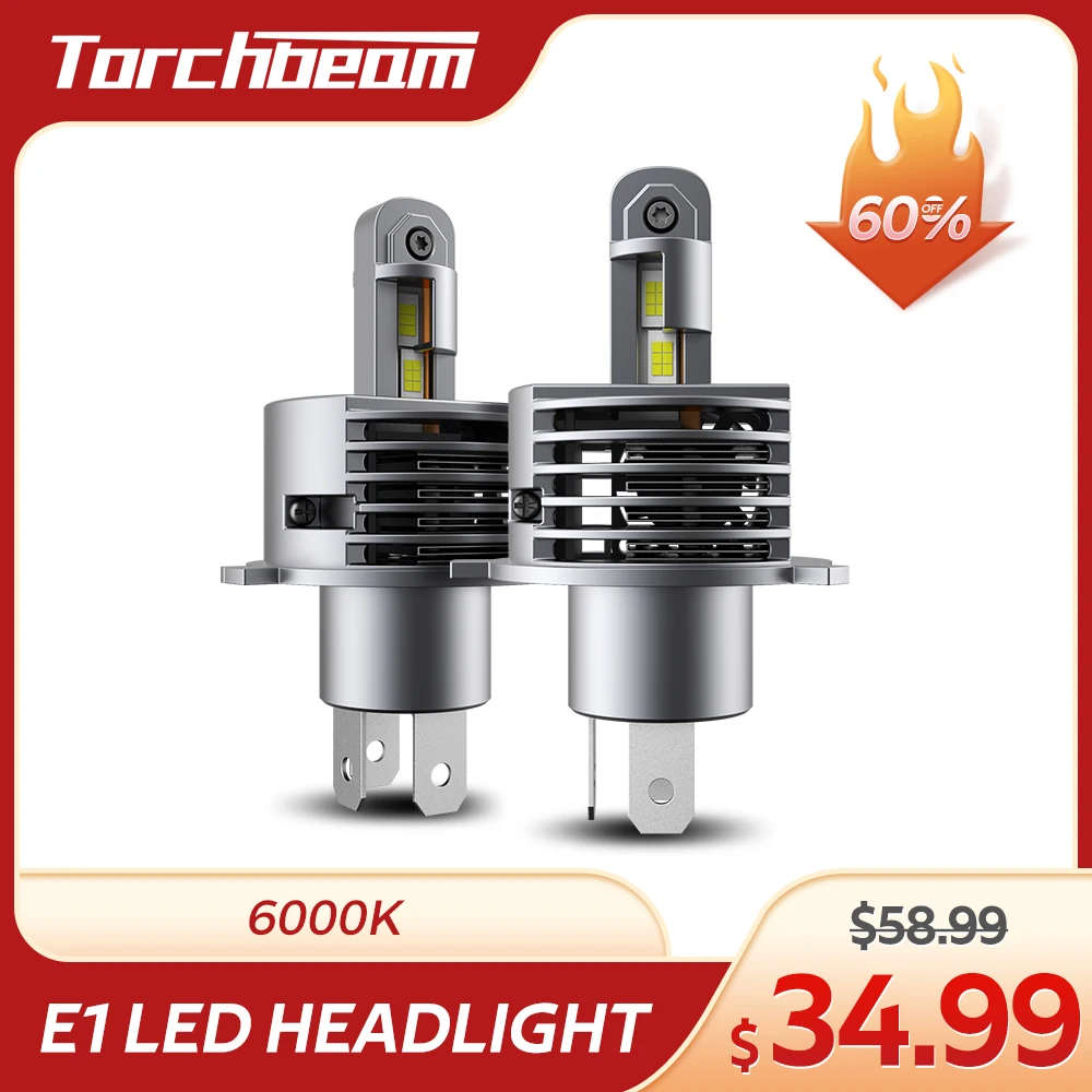 

Torchbeam H4 LED Headlight Bulb 12V 100W 6000K 20000LM HB2 Headlamp LED Headlights 2Pcs Car Light Bulbs Hi/Lo Beam LED Lamps Kit