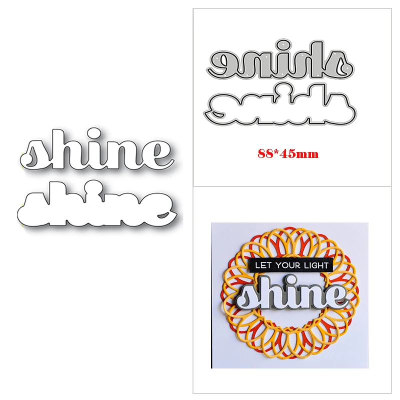 New Arrival Shadow Shine Word Luscious Script 2022 Metal Cutting Dies for Greeting Card Making Letter Stencils of Scrapbooking