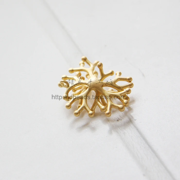 DIY Supply-One Piece Premium Matte Plated Brass Finding Pendant - Coral 25.7x25x10.6mm (3158C)