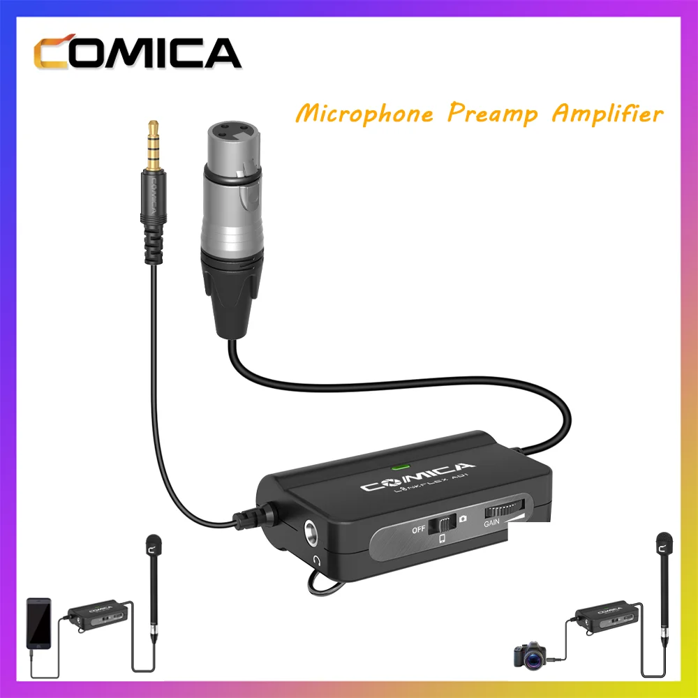 

Comica LINKFLEX AD1 Microphone Preamp Amplifier XLR to 3.5mm Audio Adapter for iPhone Android Smartphone DSLR Cameras Camcorders