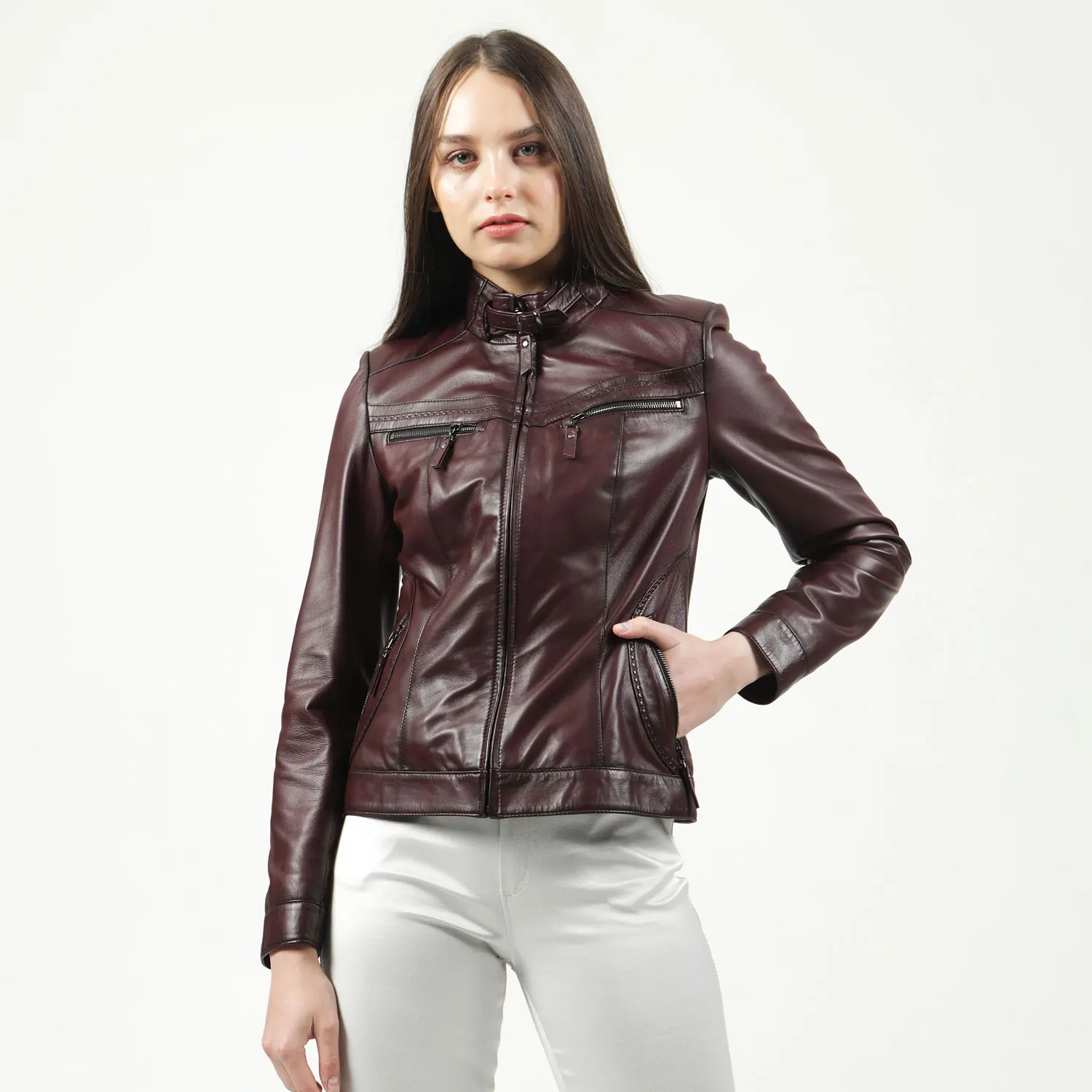 Veste en cuir véritable pour femmes, Design tendance, 2021 peau de mouton naturelle, nouvelle mode, couleurs mi-longues, automne et printemps, 100