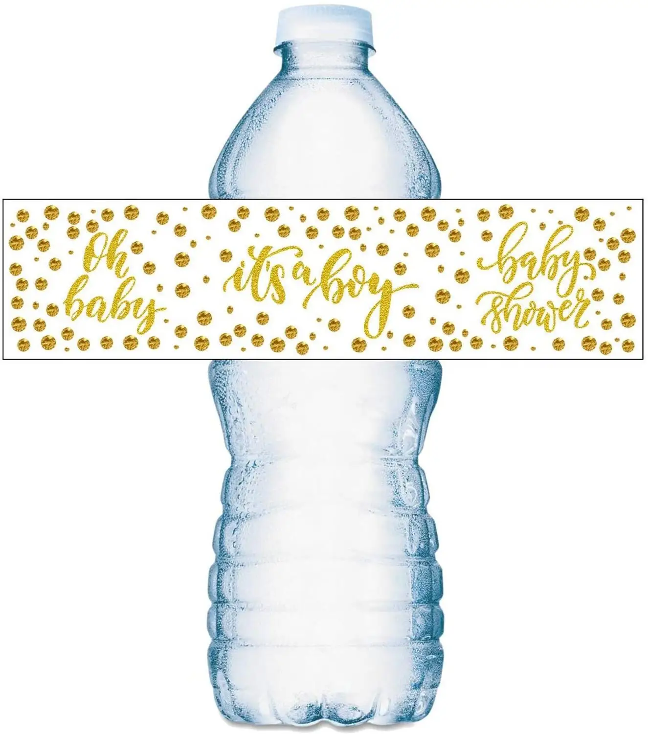 

Gold Oh Baby Its a Boy Water Bottle Labels Baby Shower Set of 15 Water Bottle Wrappers