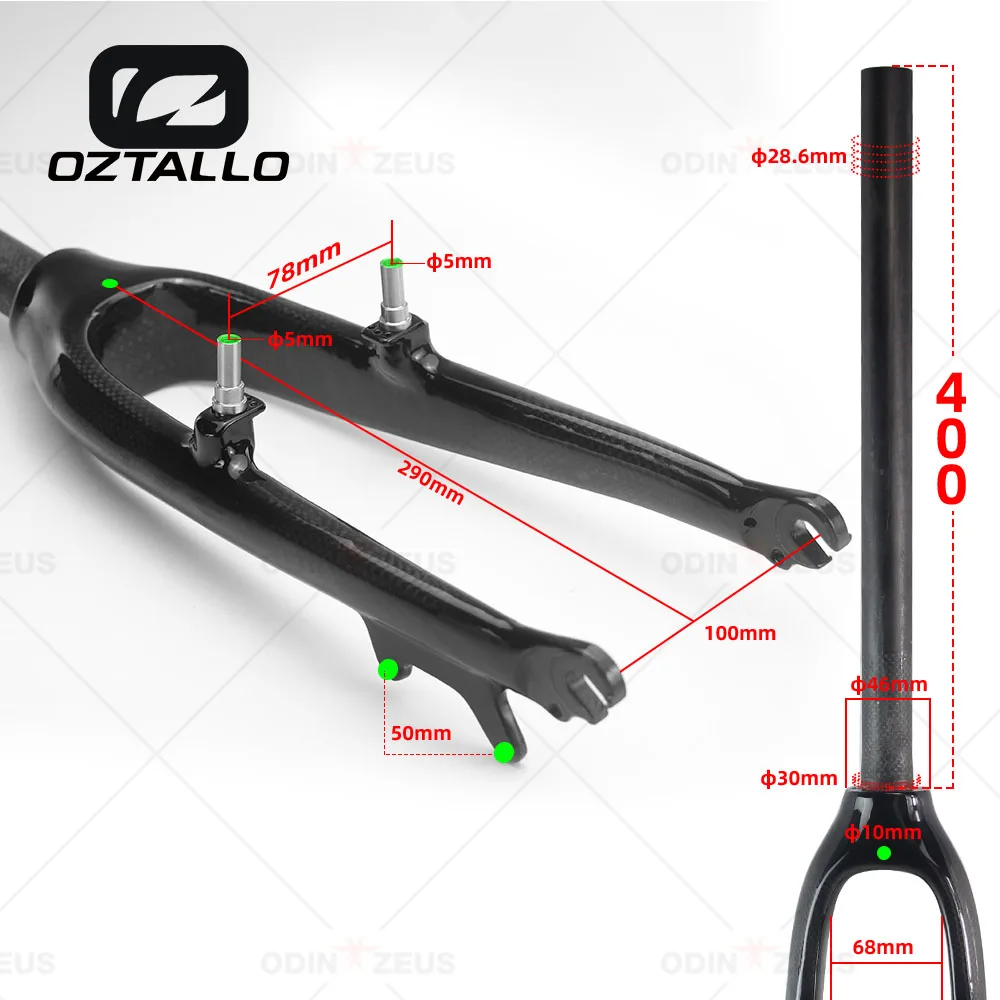 Full Carbon Fiber Folding Bmx Road Bike Fork, Disc, V Brake, Quick Release, 3K Glossy, Matte, Bicycle Parts, 20 Inch