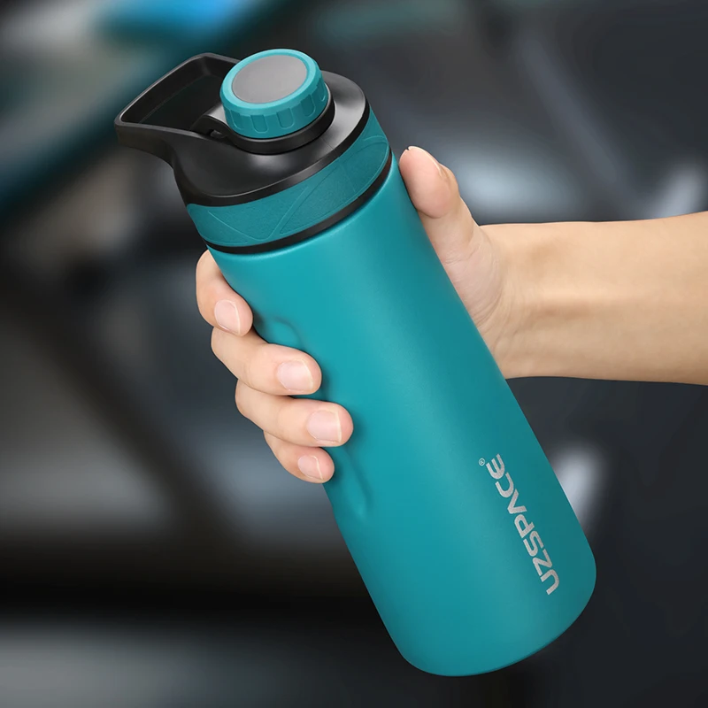 UZSPACE Thermos Stainless Steel Vacuum Flask Cup Creative Portable Leakproof Travel Mug 2 Style Lid Thermo Bottle With Handgrip