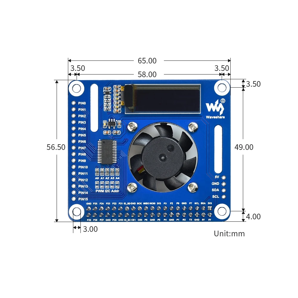 Làm Mát Quạt Tản Nhiệt Làm Mát Mô Đun Mở Rộng Ban Tản Nhiệt Shield Nón Bộ Khởi Đầu Cho RPI Raspberry Pi 3 Model B Plus 3B 4 4B