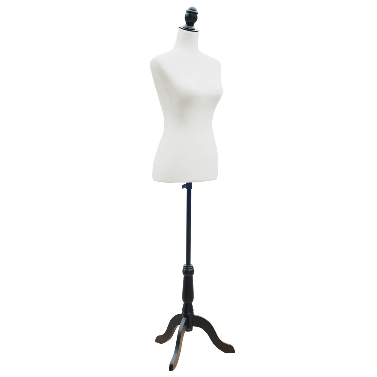 HOMCOM Maniqui Femenino de Costura Busto de Senora para Modistas Exhibicion Altura Ajustable a 130-168cm Blanco