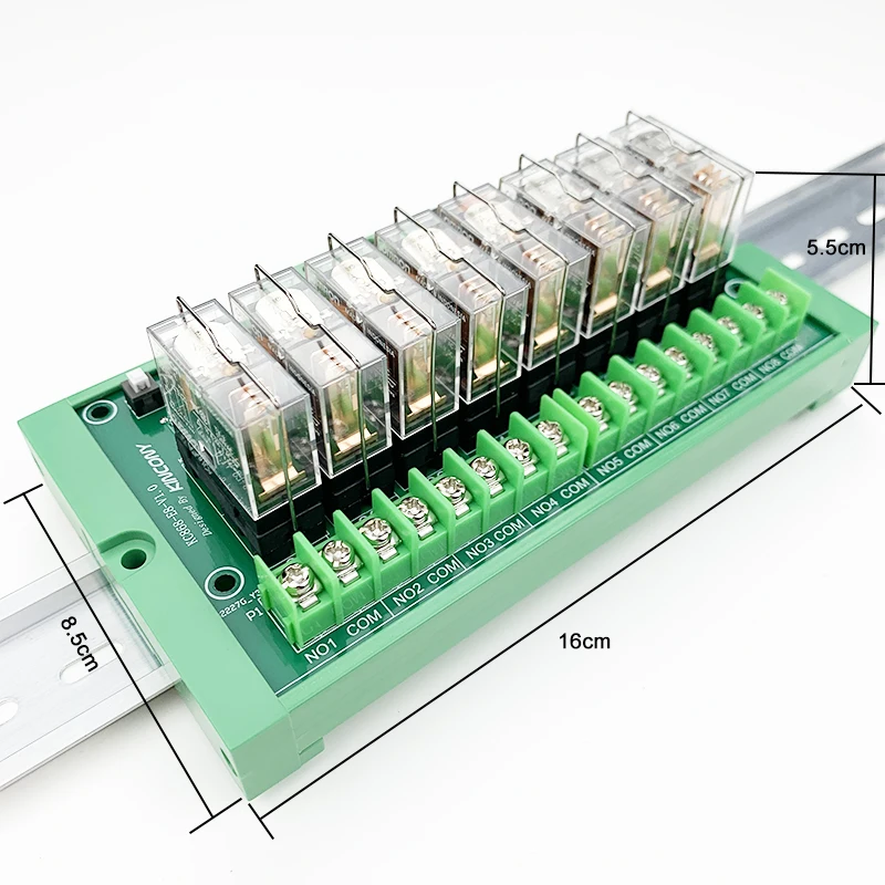 KC868-E8  8 Channel 16A DIN Rail Relay Module Board Terminal With Manual Control Button Keypad