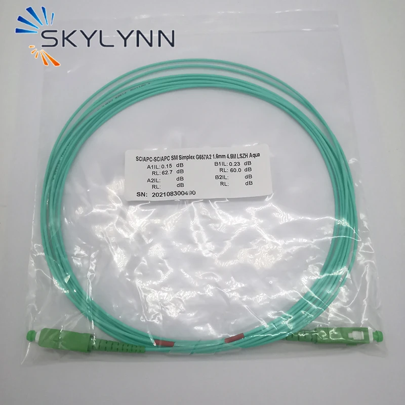 Imagem -05 - Cabo de Remendo Azul do Aqua do Diâmetro Apc-sc mm do Núcleo 1.6 do sx do sc 4.5 Apc sm G657a2 Padrão das Telecomunicações dos Peças de Skylynn 50 com Tubo Vermelho