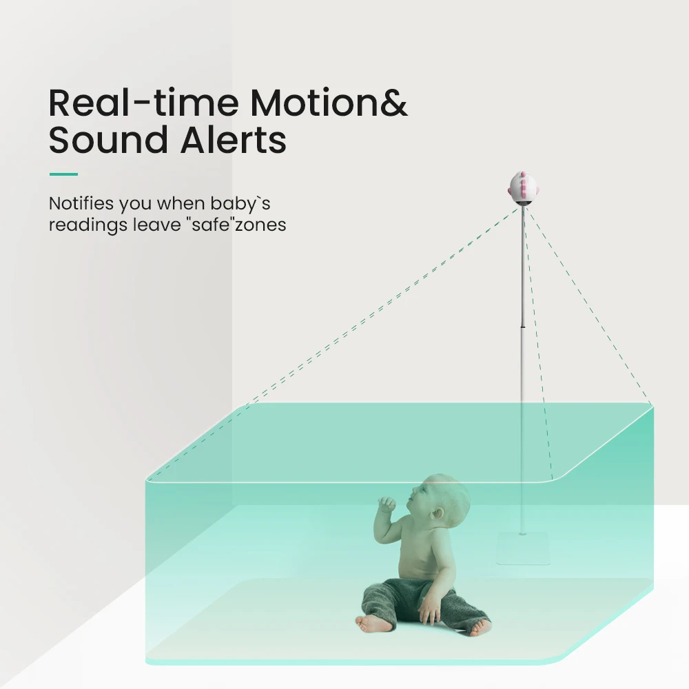 Simshine Wireless Smart Baby Monitor Ai Baby Monitor Wifi Smartphone 4MP Baby camera per sicurezza del bambino compatibile con ios e Android