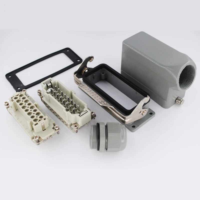 Heavy Duty Connector , HE Series , 6Pins, 10Pins , 16Pins,  24Pins,  32Pins , 48Pins , 16A，500V