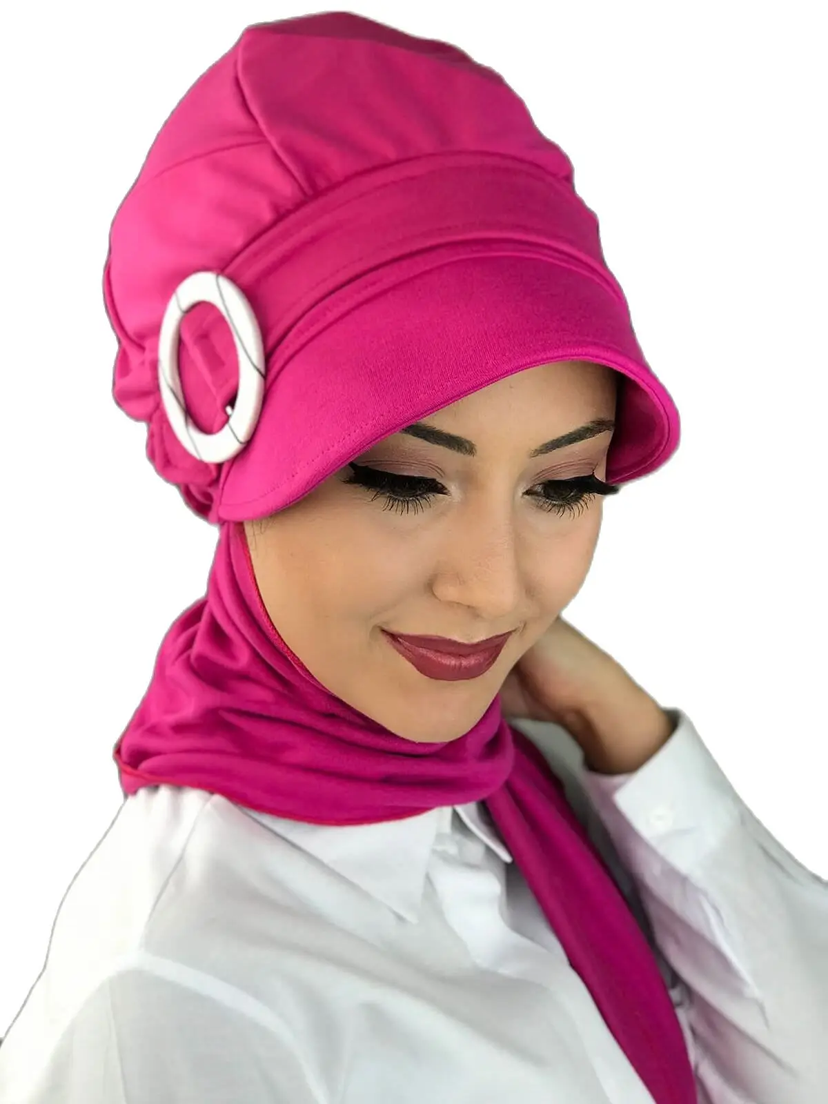 2022 new Fashion Hijab Summer Spring Season Muslim Bathing Cap Islamic Hijab Shawl Scarf Scarf Pink Women \'S Hat