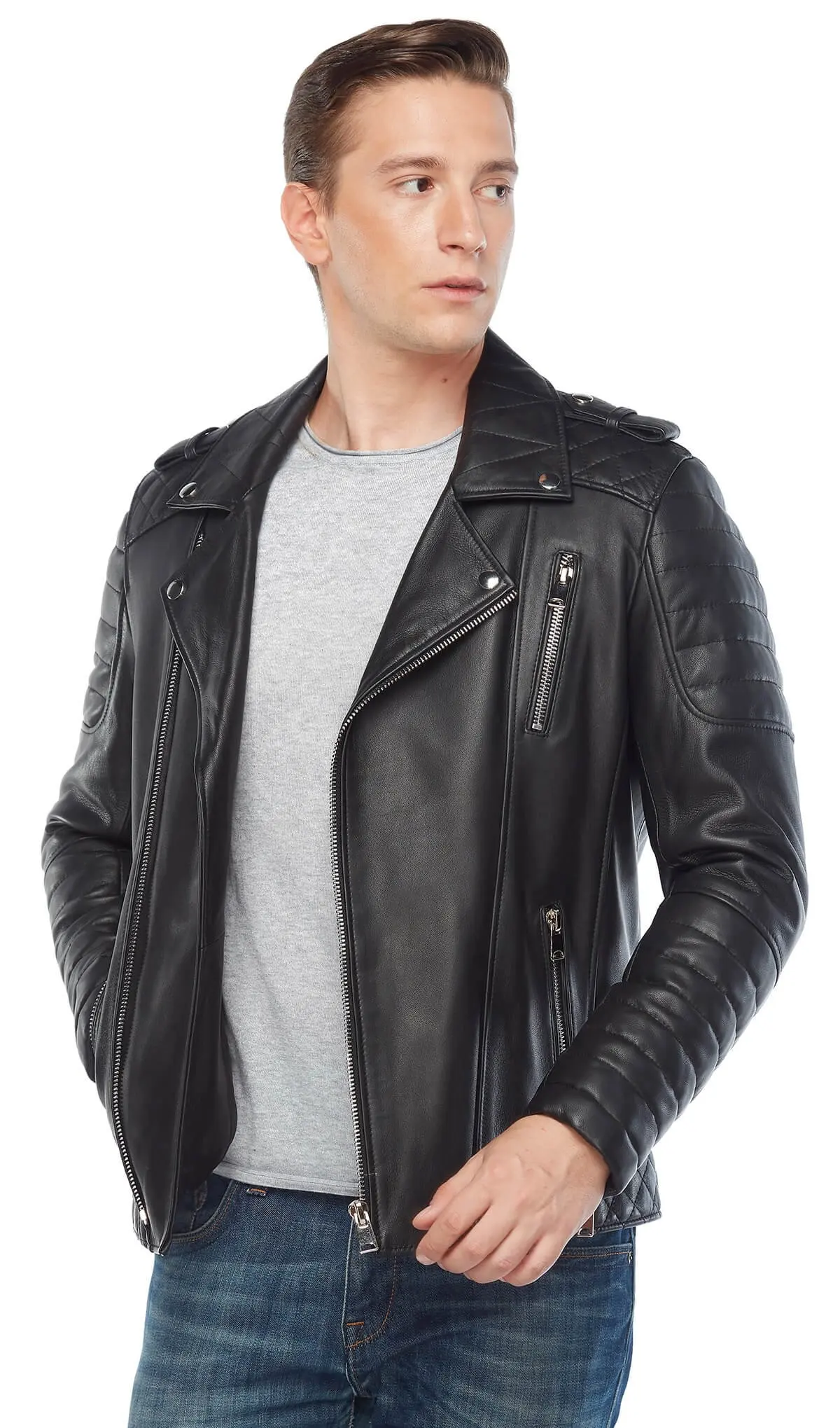 Jumbo-motero Montu Orjinal de piel de cordero para hombre, motero ajustado de talla grande, otoño e invierno, 2022