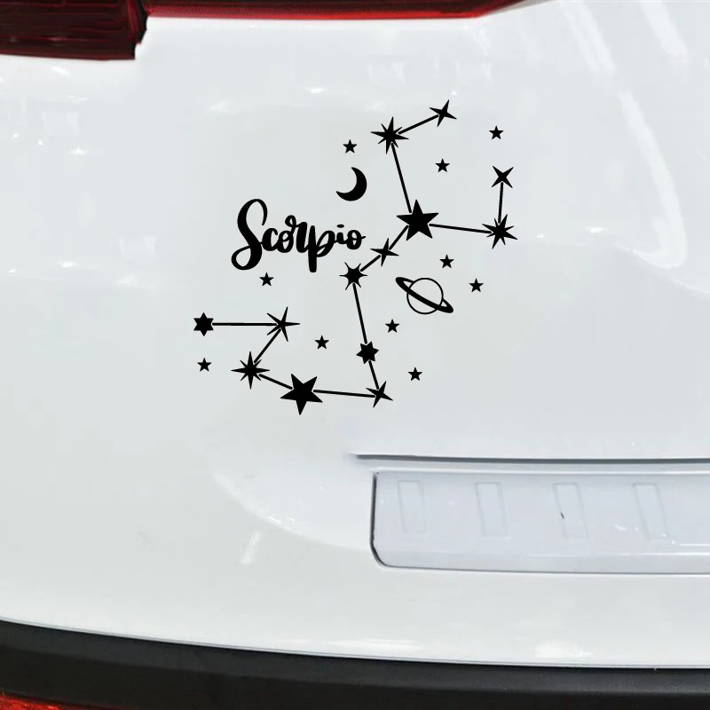 Star Zodiac Constellation Vinyl Sticker Car Window Decor, Horoscope Zodiac Sign Laptop Decals for Apple Pro/Air Decoration view 4