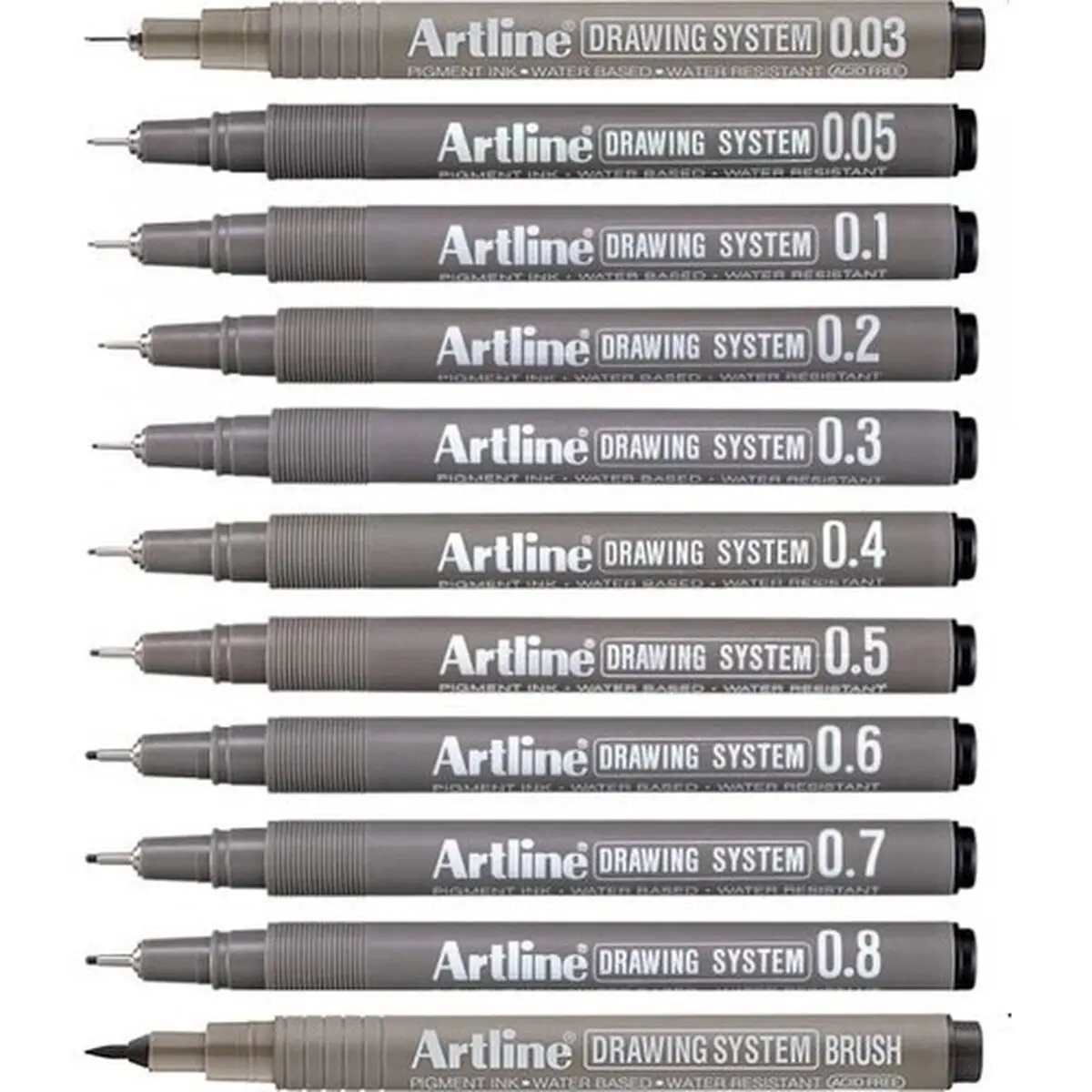 

Artline Drawing System Technical Drawing Pen Is Now 11 Different 0.1thicknesses The With 11 Full Set Brush