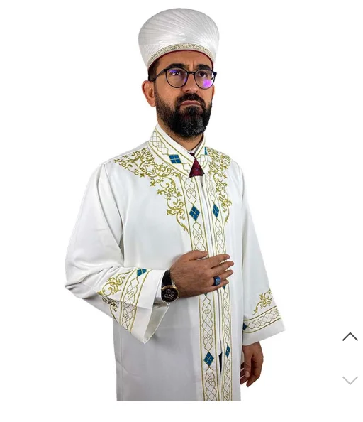 Men Muslim Imam Masjid mosque Jubba Arab dress Turkey Islamic teacher quality embroidered kaftan Dubai custom religious Ramadan