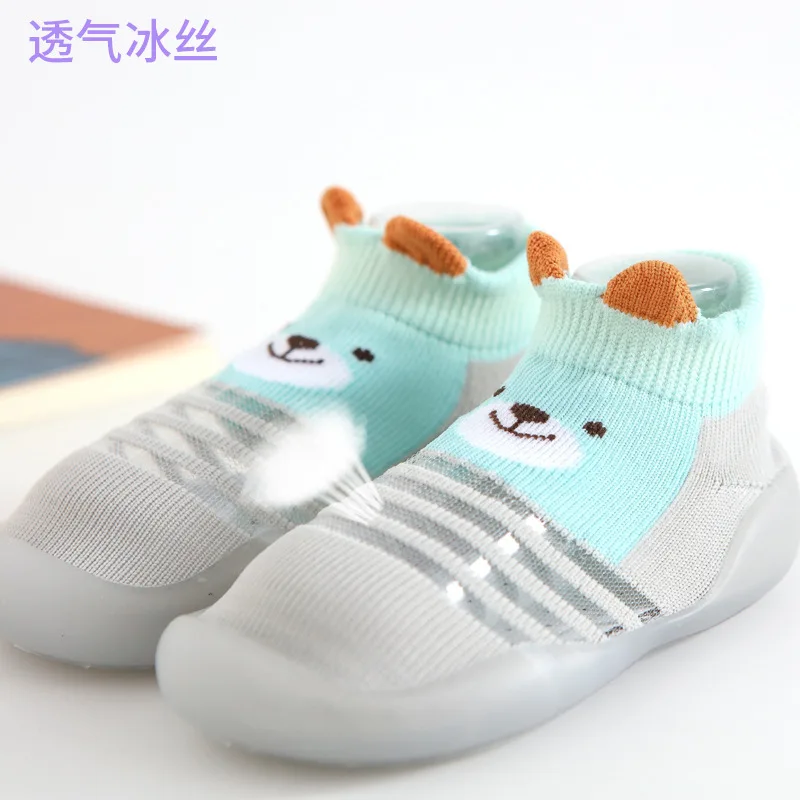 Summer Baby Toddler Non-Skid Sock Shoes Kids Indoor Slipper Breathable Cotton Cold Mesh Lightweight Sole Children First Walking