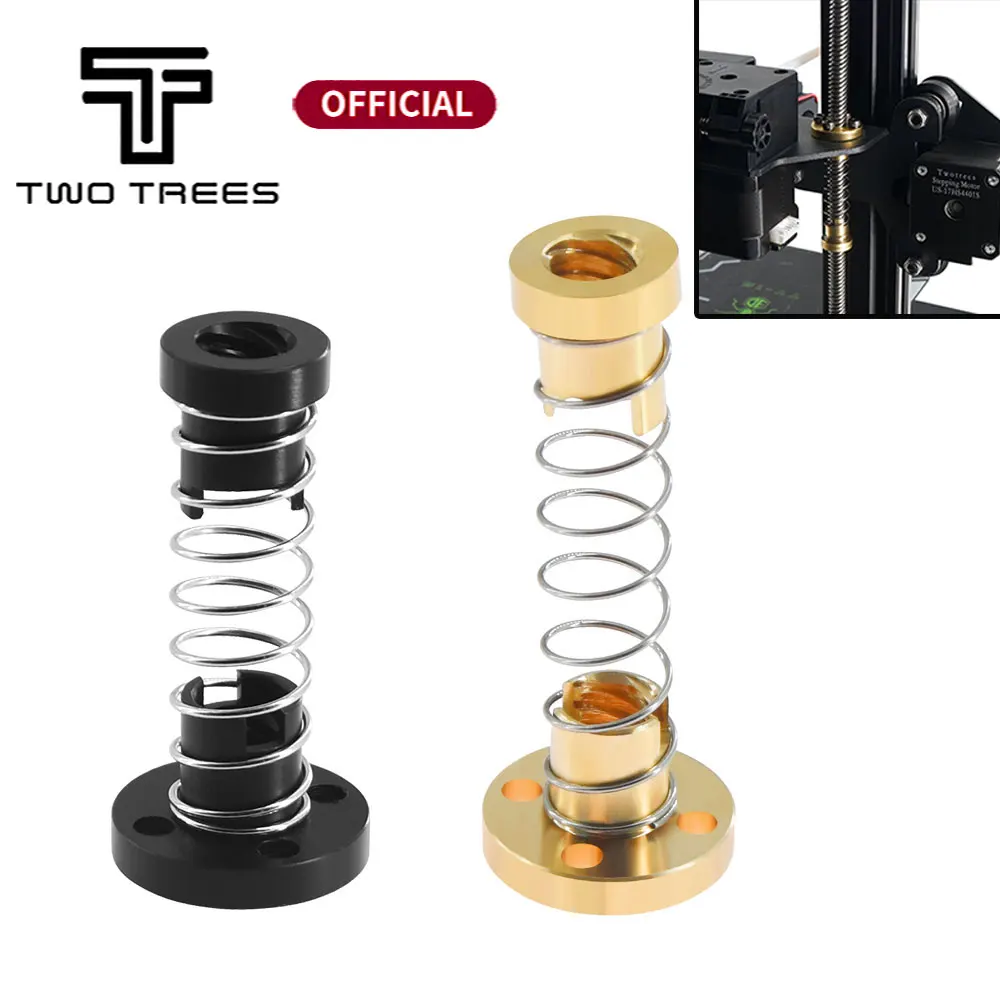 3D Printer T8 POM Brass Anti Backlash Nuts For Lead 8mm Acme Threaded Rod Eliminate the gap Spring DIY CNC Accessories