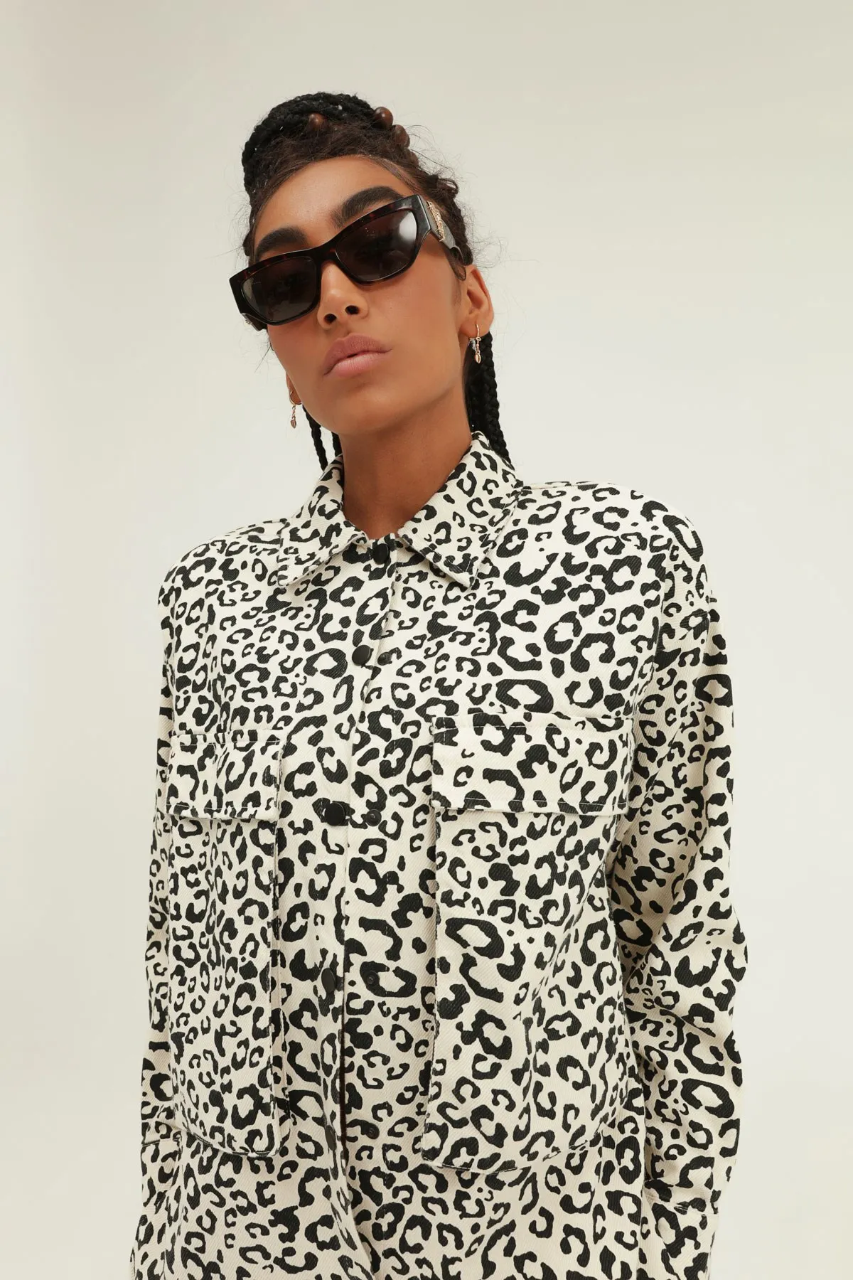 Leopard Patterned Shirt with Pockets Black Cargo shirt 2021 New Women's Shirt Blouse Female Spring Summer Autumn Hot selling women's fashion casual. Clothes Streetwear high fashion