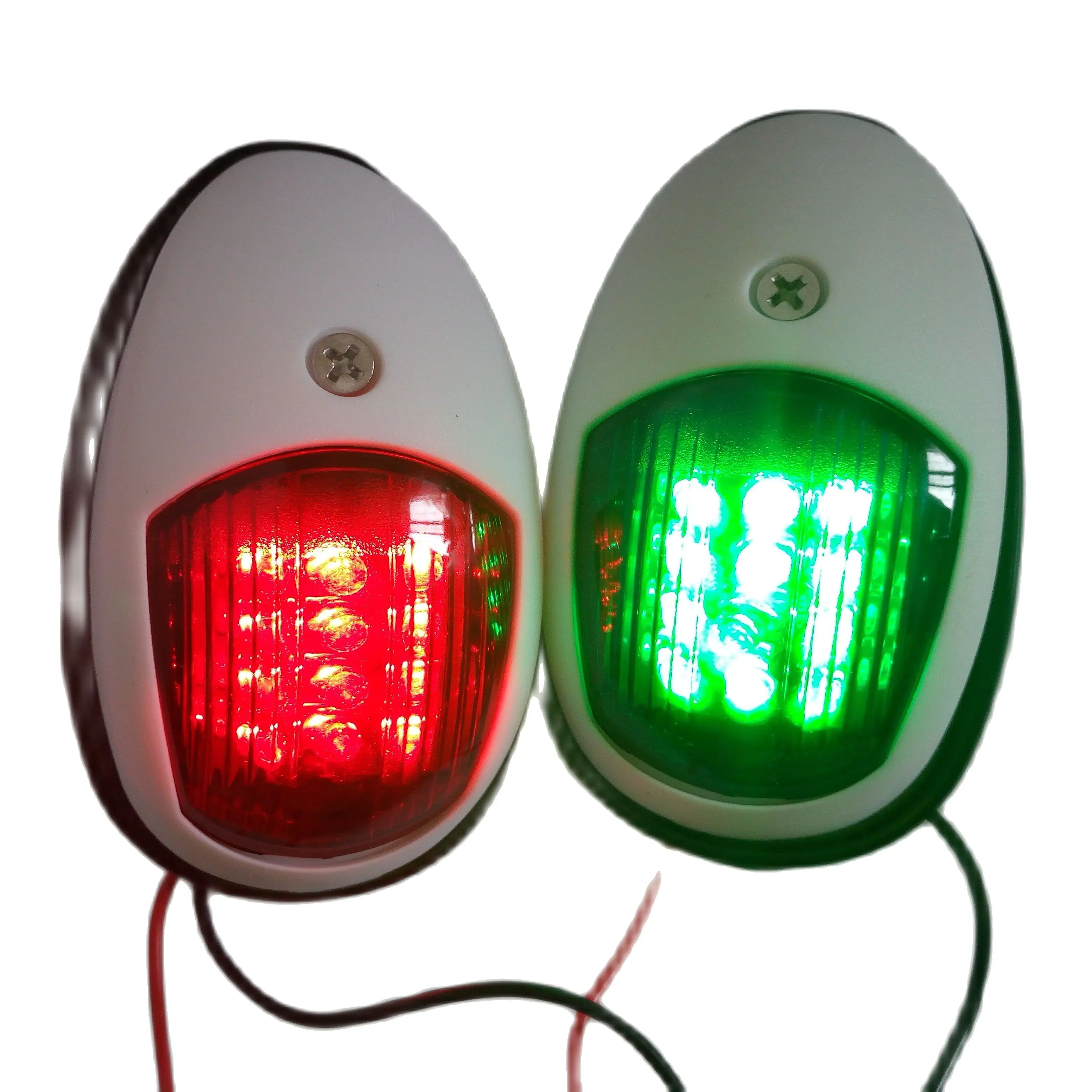 2 PCS Boat Yacht Navigation Light 12/24V LED Bow Light White Plastic Marine Light