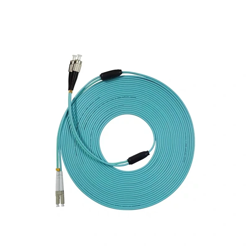 Imagem -04 - Blindado Patch Cord Núcleos de Cabo de Fibra Óptica Duplex Elink Om4 60 M70m80m100m120mtr Fibra 2c lc sc fc st Ftth Blindado