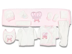 Baby Girl Boy Newborn Crowned Queen of Stony Outfit Clothing 10-pcs Hospital Custom Fabric Antibacterial Babies Healthy Safe