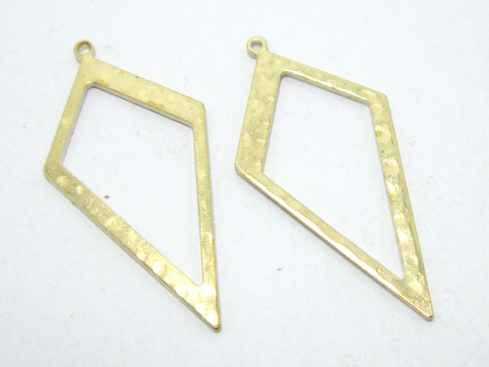 

12pcs Brass earring charms brass geometric findings 28.5x14x0.9mm Hammered necklace pendant -R1382