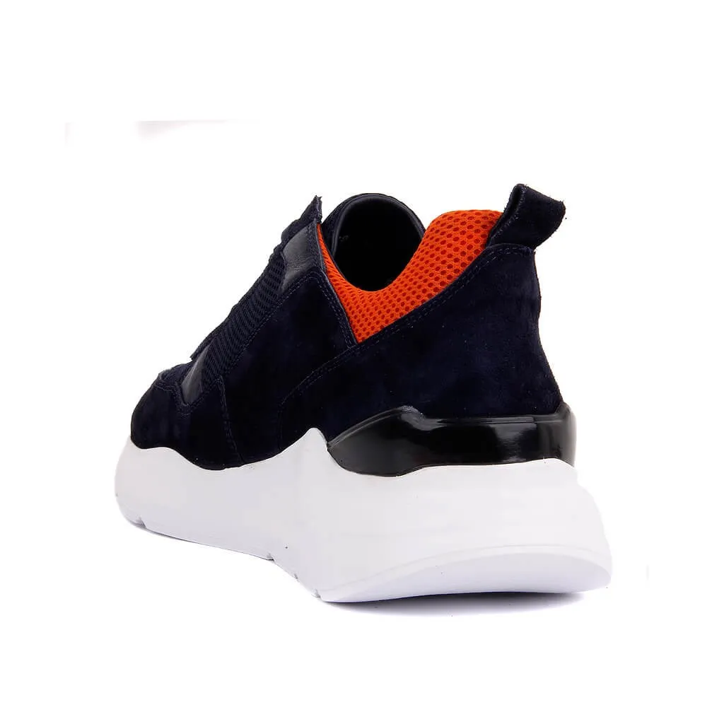 Segel Lakers-Navy Blue Suede Leder Männer Sneaker