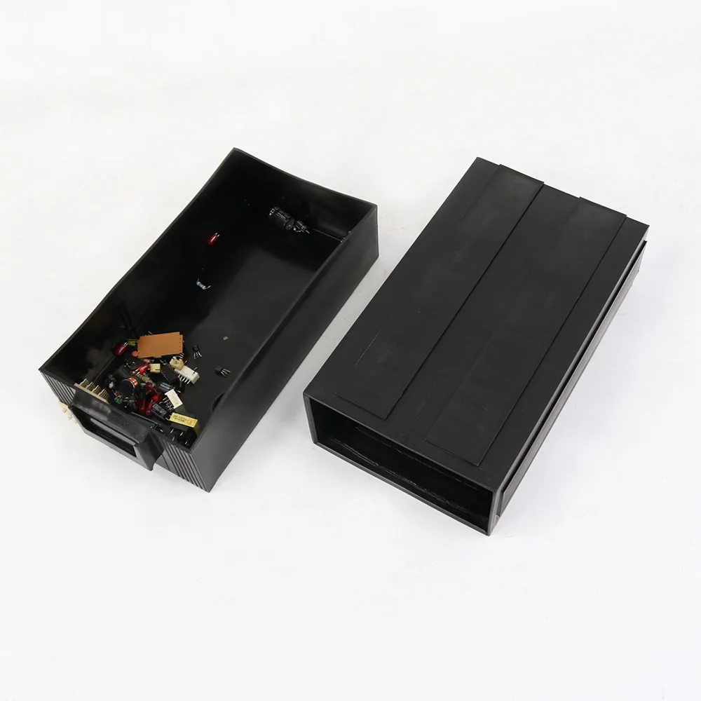 Q-DB3 253X140X70mm Antistatic Black Bins Conductive SMD IC ESD Storage Drawers Plastic Organizer Boxes