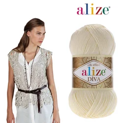 Alize Diva 100g miękka bawełniana przędza Amigurumi na dzierganie ręczne szydełkowanie nici DIY dziecko dzianiny szalik koc ponczo Beanie