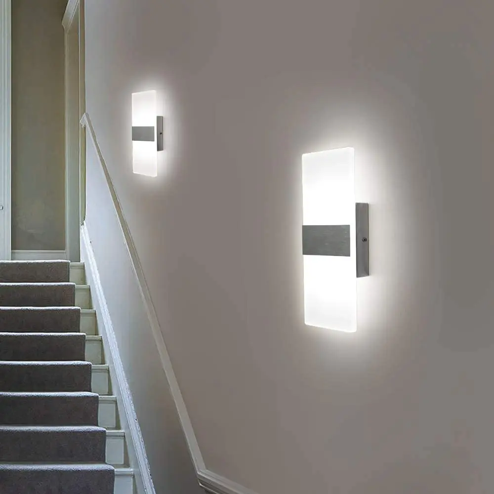 

Modern Wall Light Led Indoor for Bedroom Living Room Stair Mirror Light Right Angle Acrylic Material Wall Sconce Lamp