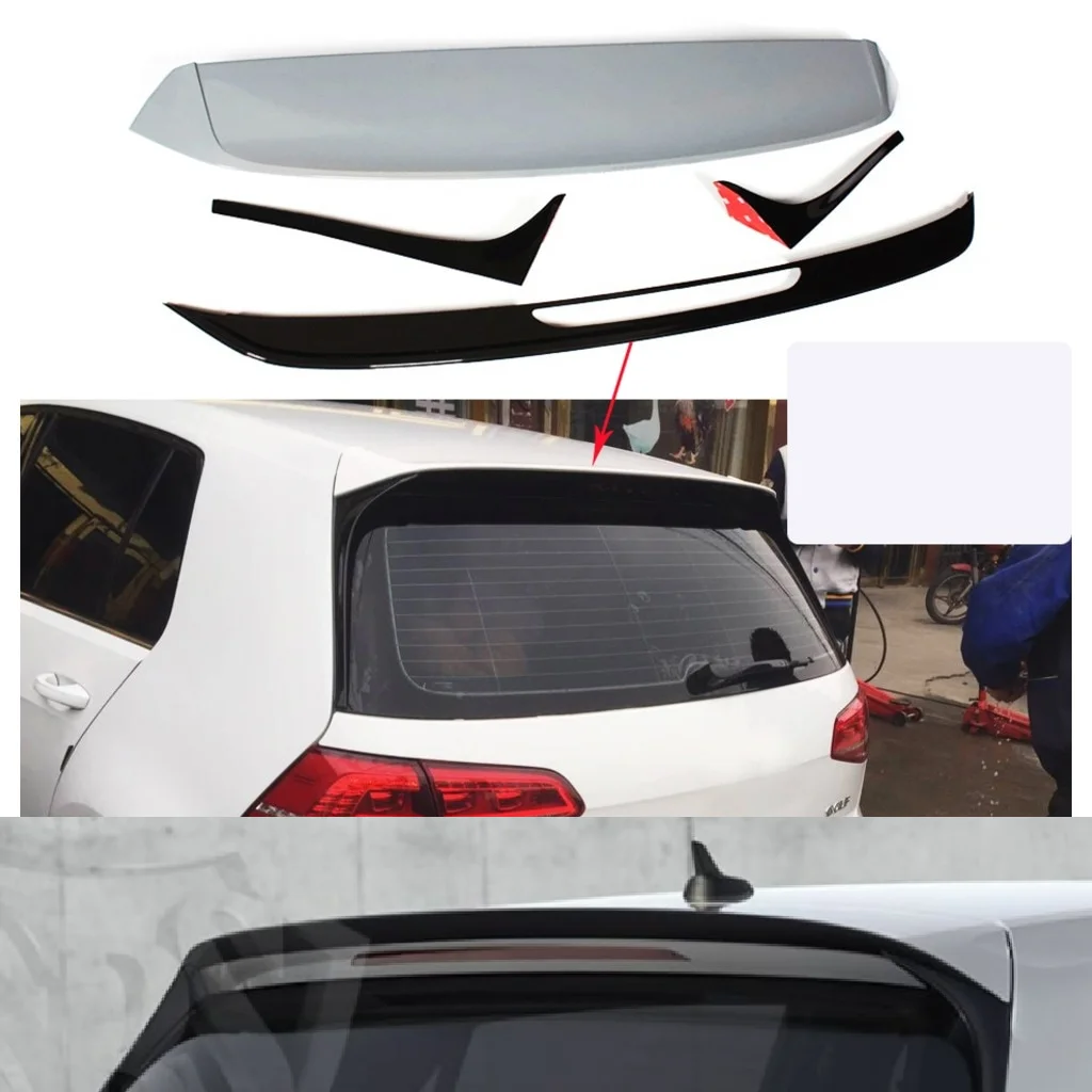 For Volkswagen Golf MK7 R20 Spoiler Extension Fiberglass Body Kit Quality Roof Spoiler Car Accessories Compatible High Quality