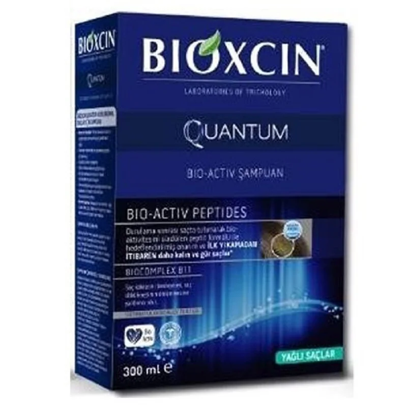 BIOXCIN Quantum Shampoo 300 ml Oily Hair Herbal Treatment Double Effect Moisturizing Nourishing Oil Control Sebum Control