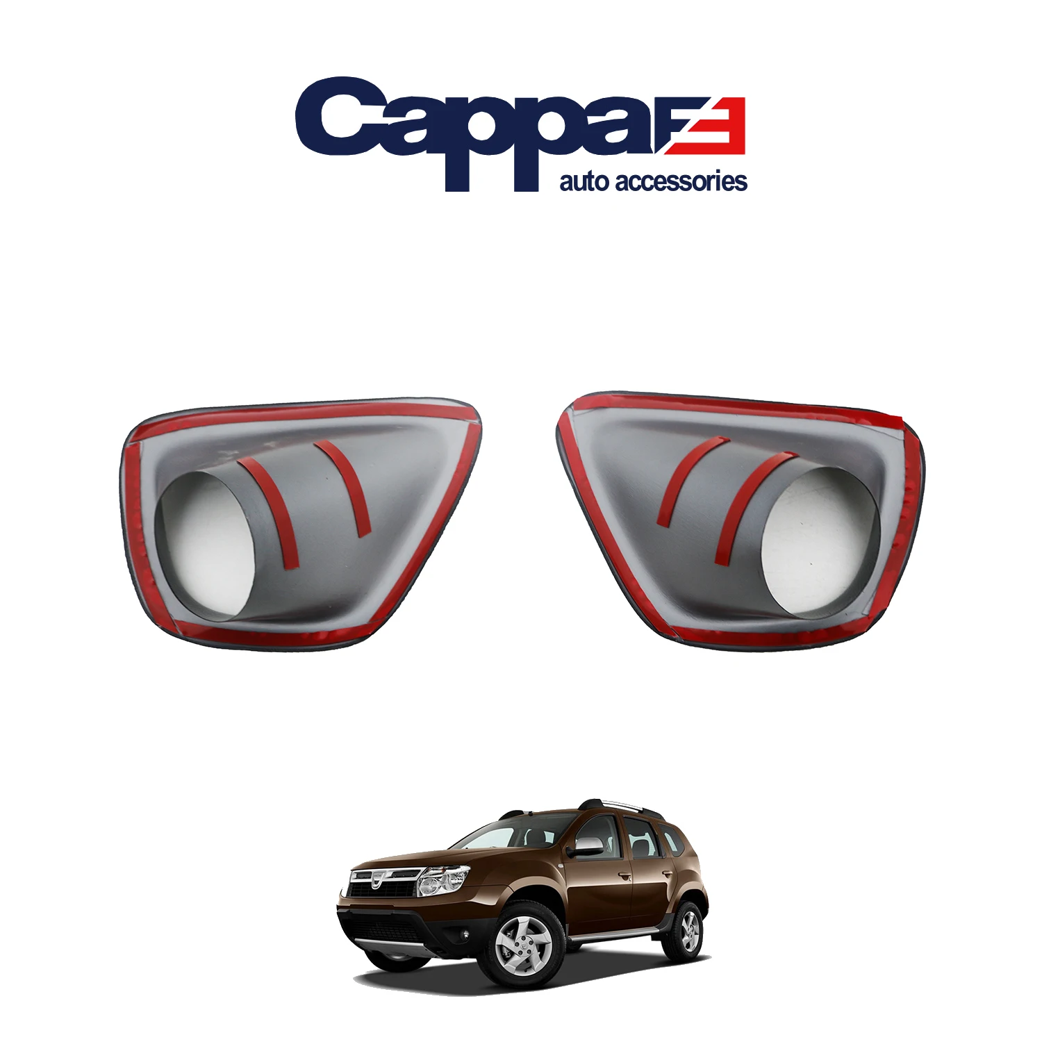 CAPPAFE Car Front Fog Lamp Lights Decoration Cover 2Pcs/Set ABS For Dacia Duster 2010-2017